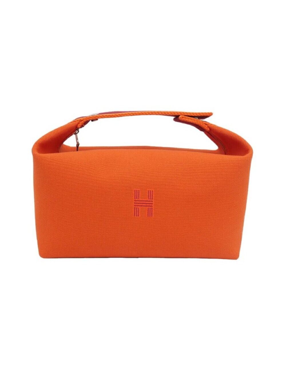 Hermes Brid-A-Brac Gm Orange Silver Handbag Pouch